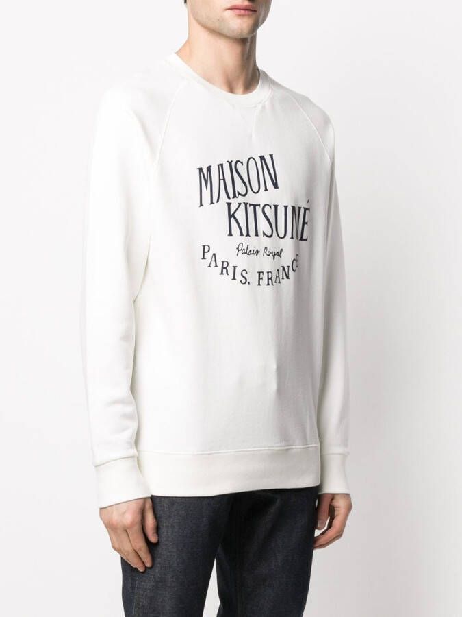 Maison Kitsuné Sweater met logoprint Wit