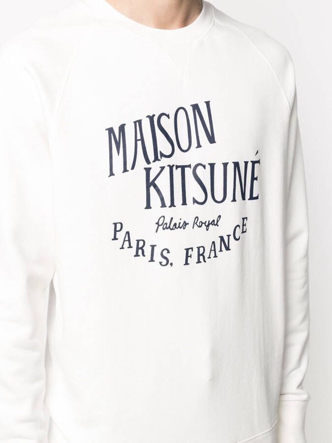 Maison Kitsuné Sweater met logoprint Wit