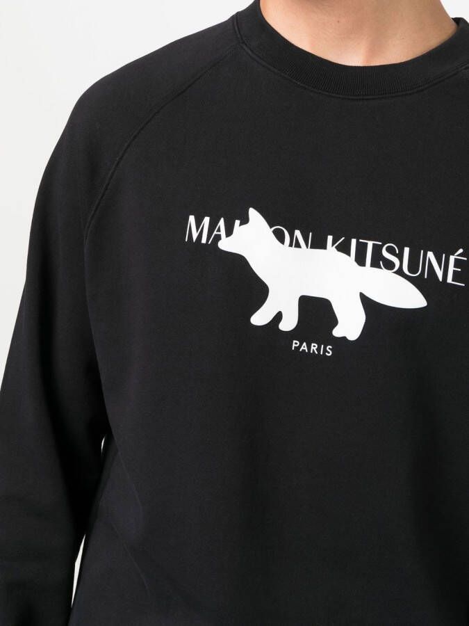 Maison Kitsuné Sweater met logoprint Zwart