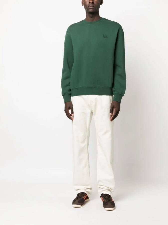 Maison Kitsuné Sweater met patch Groen