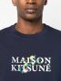 Maison Kitsuné T-shirt met geborduurd logo Blauw - Thumbnail 5