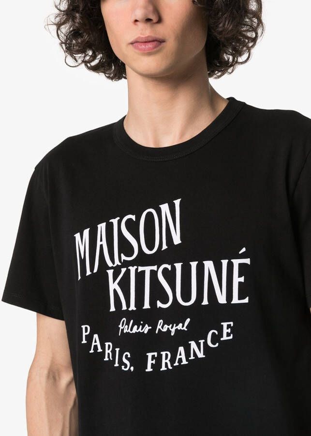 Maison Kitsuné T-shirt met logo Zwart