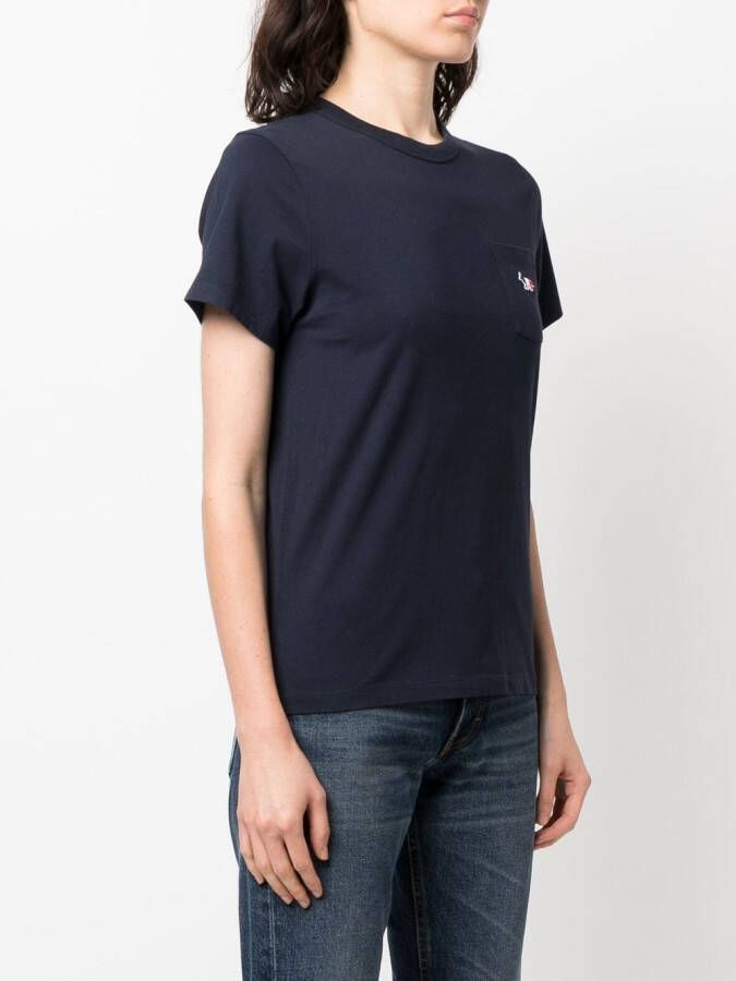 Maison Kitsuné T-shirt met logopatch Blauw