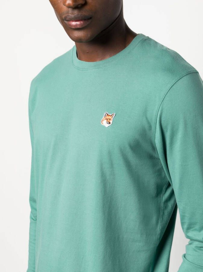 Maison Kitsuné T-shirt met logopatch Groen