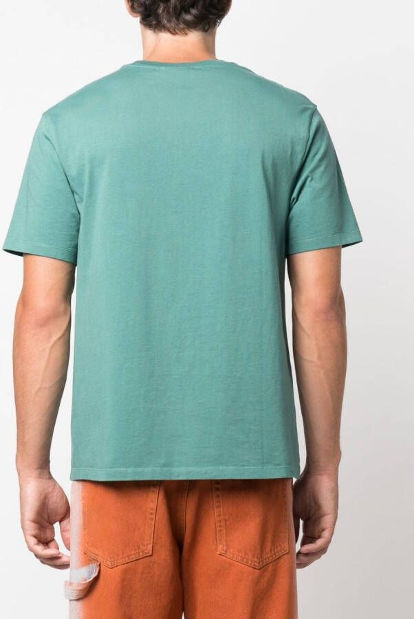 Maison Kitsuné T-shirt met vossen patroon Groen