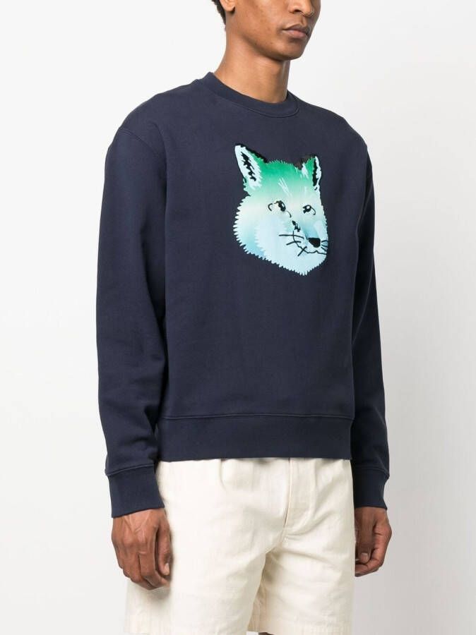 Maison Kitsuné Sweater met print Blauw