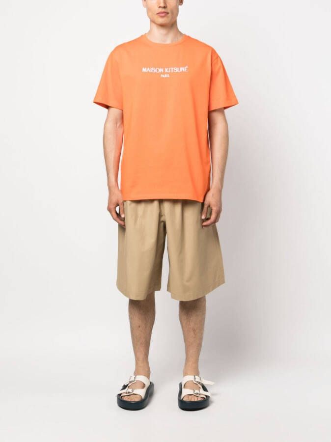 Maison Kitsuné Shorts met trekkoordtaille Beige