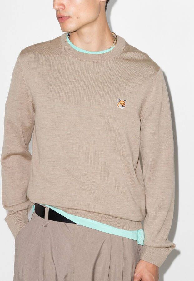 Maison Kitsuné Wollen trui Beige