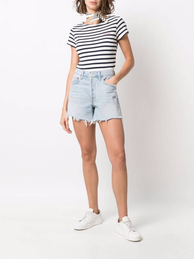 Maison Labiche Gestreepte blouse Wit