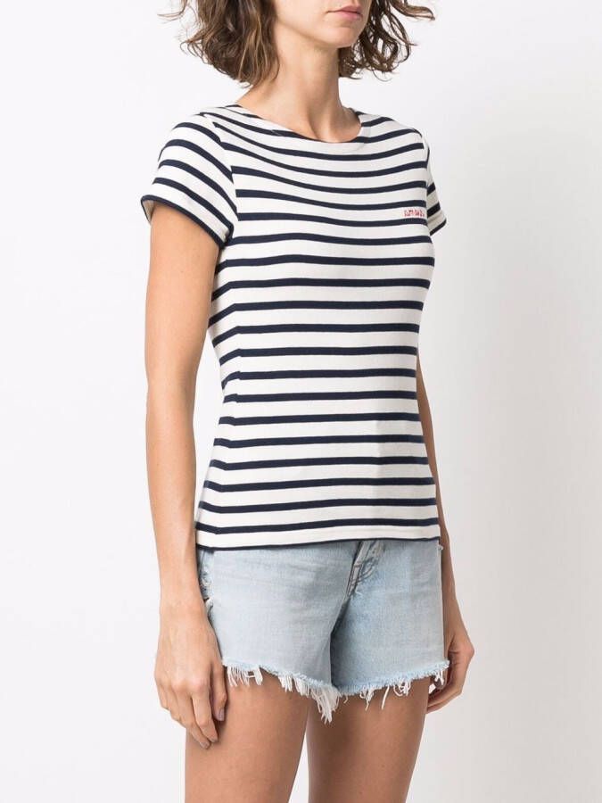 Maison Labiche Gestreepte blouse Wit