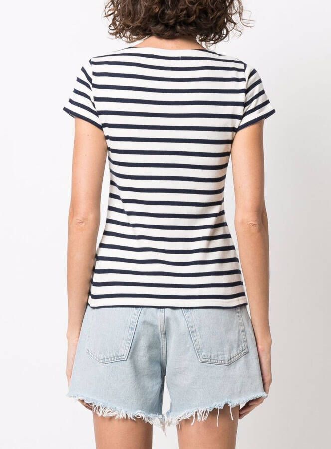 Maison Labiche Gestreepte blouse Wit
