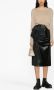 Maison Margiela Gedrapeerde midi-rok van imitatieleer Zwart - Thumbnail 2