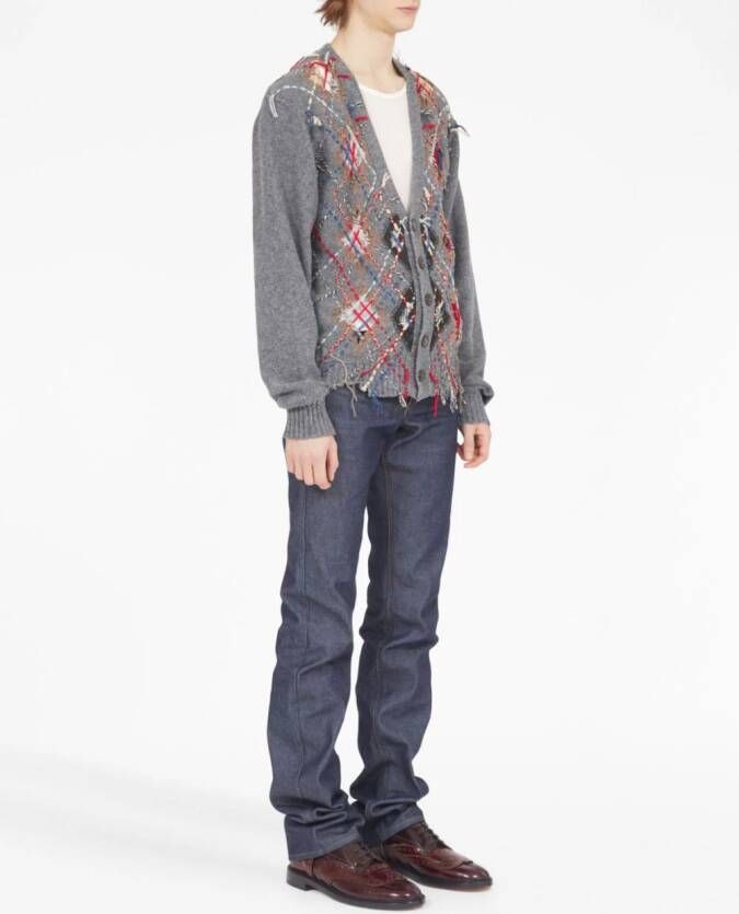 Maison Margiela Intarsia vest met uitgesneden details Grijs