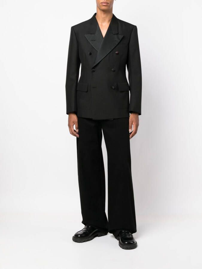 Maison Margiela Mohair blazer met dubbele rij knopen Zwart