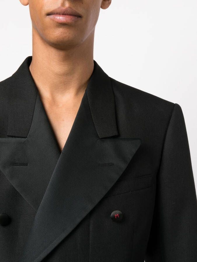 Maison Margiela Mohair blazer met dubbele rij knopen Zwart