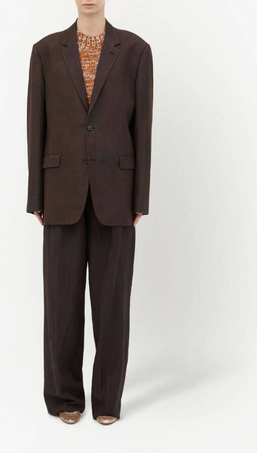 Maison Margiela Blazer met enkele rij knopen Bruin