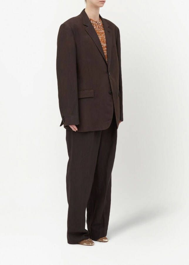 Maison Margiela Blazer met enkele rij knopen Bruin
