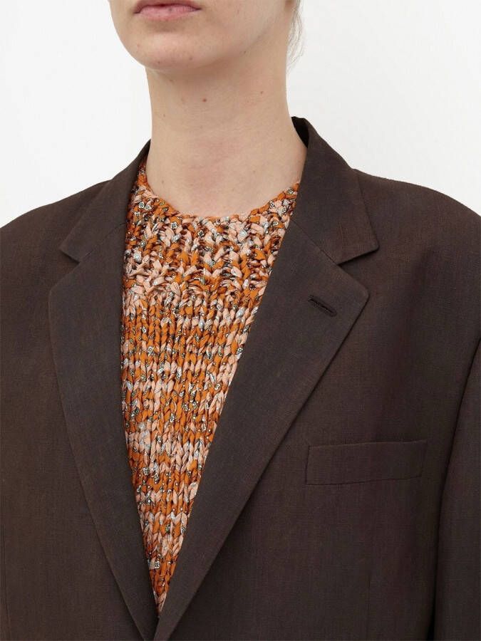 Maison Margiela Blazer met enkele rij knopen Bruin