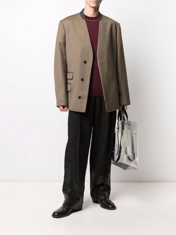 Maison Margiela Blazer met opstaande kraag Beige