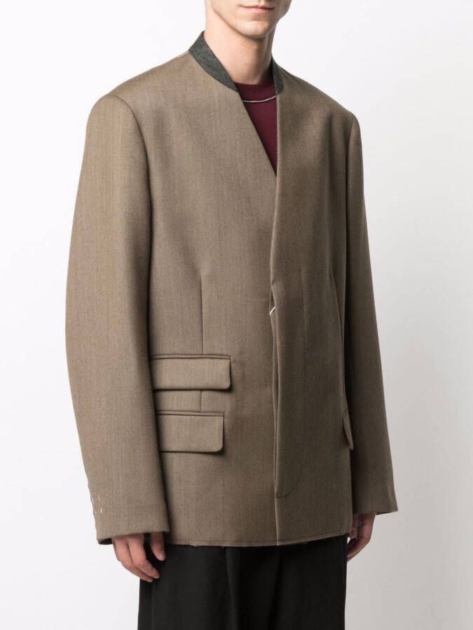 Maison Margiela Blazer met opstaande kraag Beige