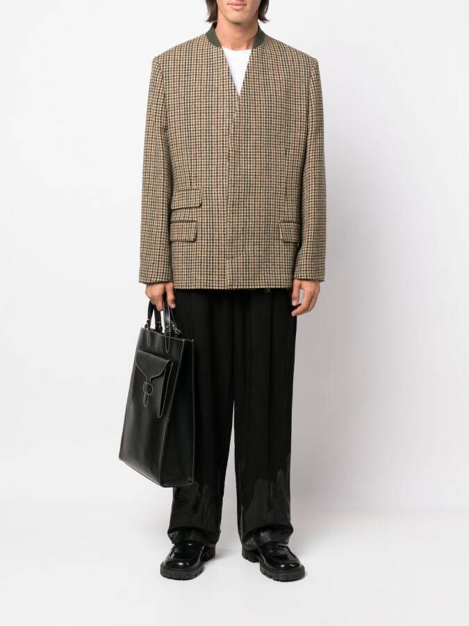 Maison Margiela Blazer met pied-de-poule print Bruin