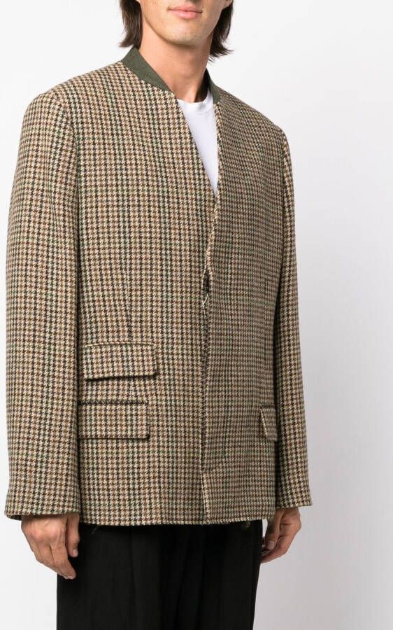 Maison Margiela Blazer met pied-de-poule print Bruin