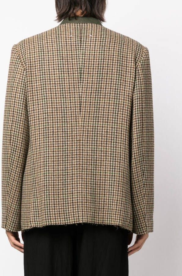 Maison Margiela Blazer met pied-de-poule print Bruin