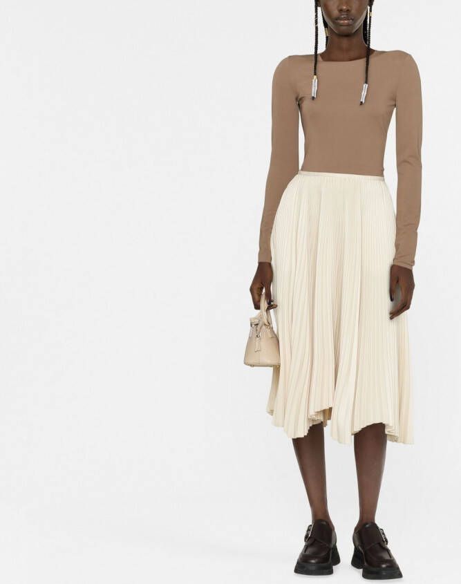 Maison Margiela Jersey body met stiksels Beige