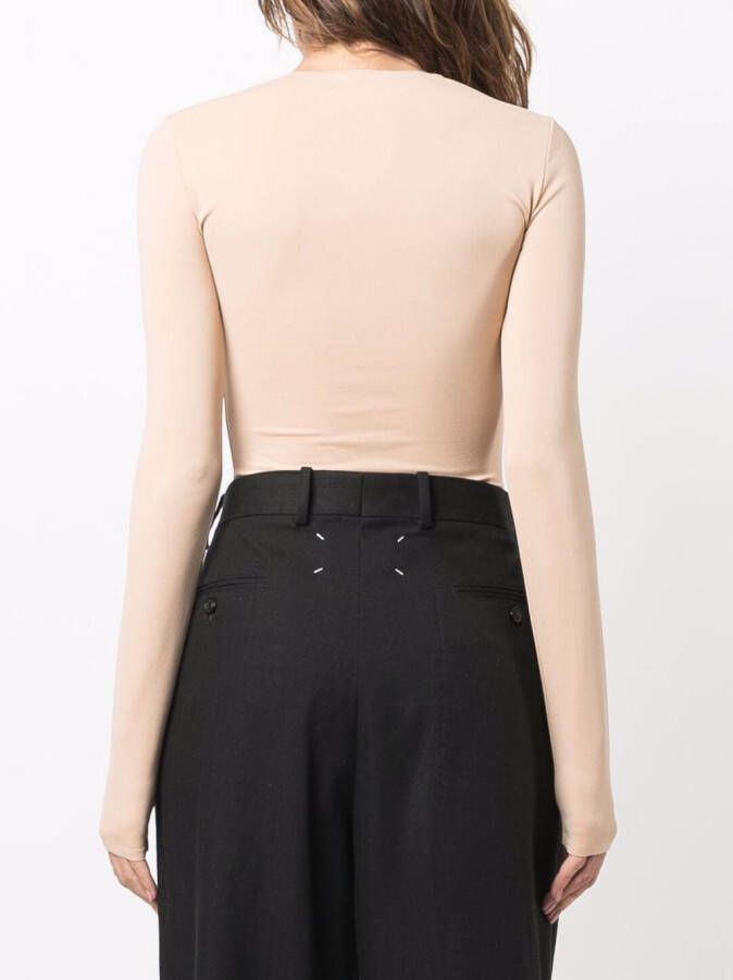 Maison Margiela Getailleerde body met lange mouwen Beige