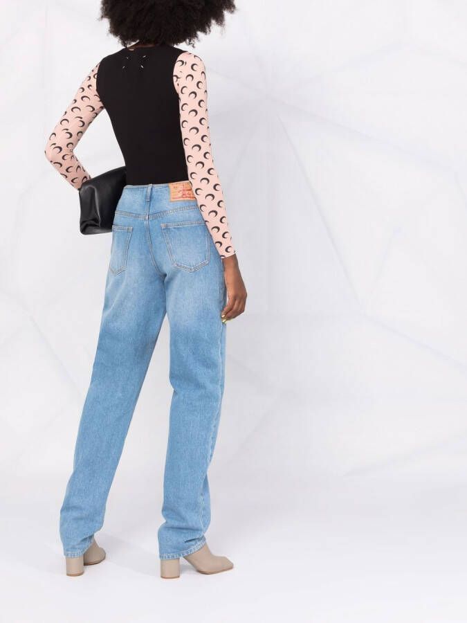 Maison Margiela Four Stitch body met logo Zwart