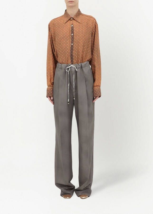 Maison Margiela Wollen broek met wijde pijpen Grijs