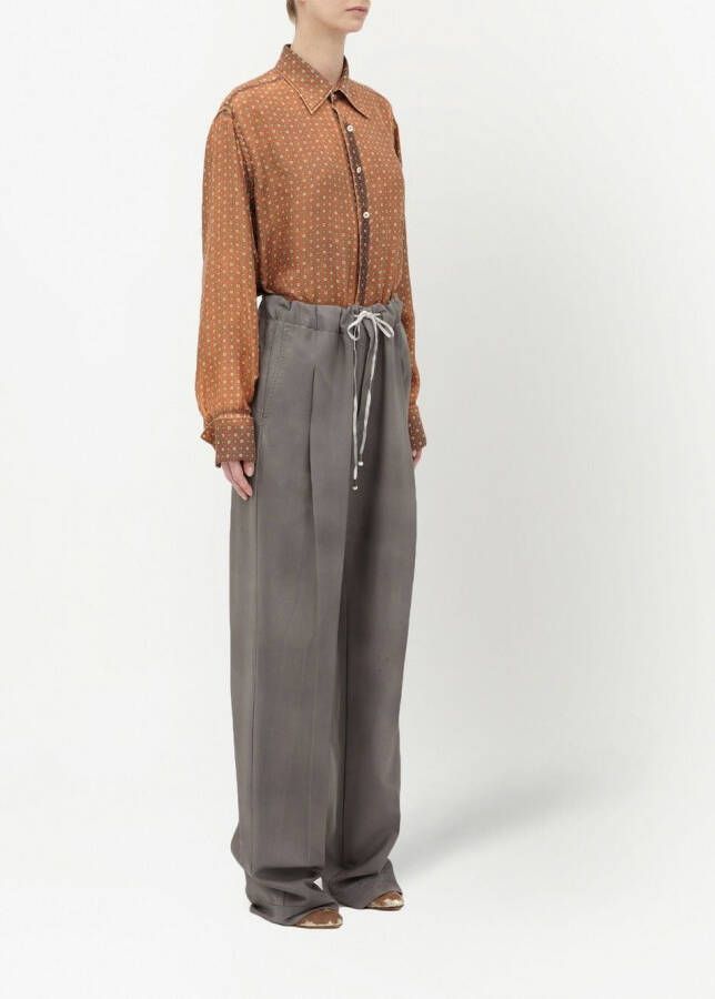 Maison Margiela Wollen broek met wijde pijpen Grijs