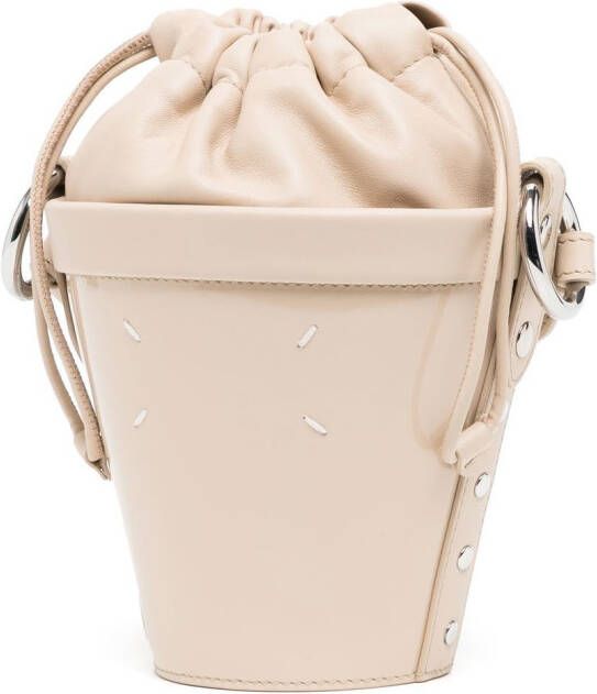 Maison Margiela Fire kleine leren bucket-tas Bruin