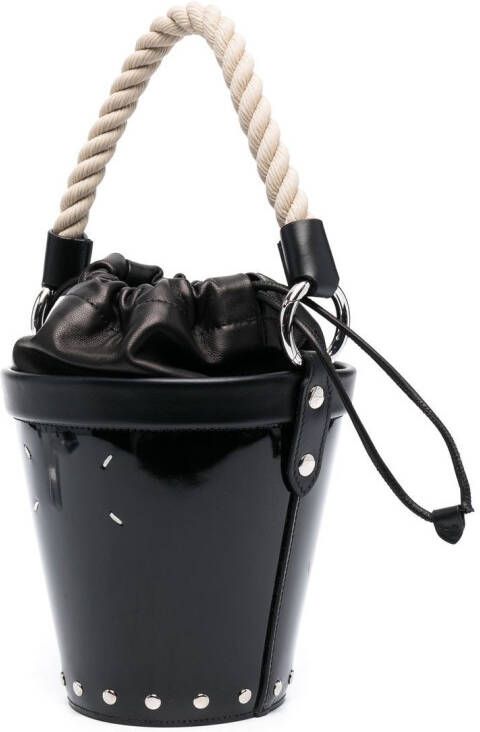 Maison Margiela Kleine Fire leren bucket-tas Zwart