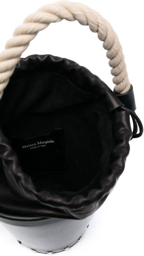Maison Margiela Kleine Fire leren bucket-tas Zwart