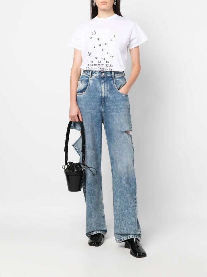 Maison Margiela Fire kleine leren bucket-tas Zwart
