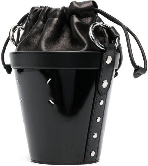 Maison Margiela Fire kleine leren bucket-tas Zwart