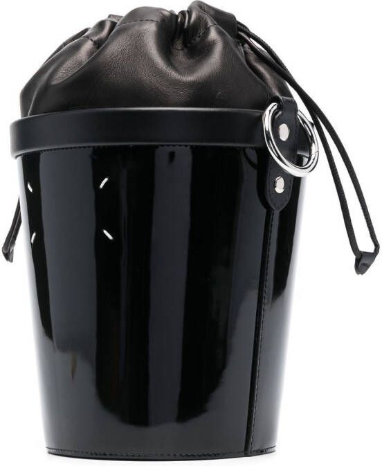 Maison Margiela Medium Fire leren bucket-tas Zwart