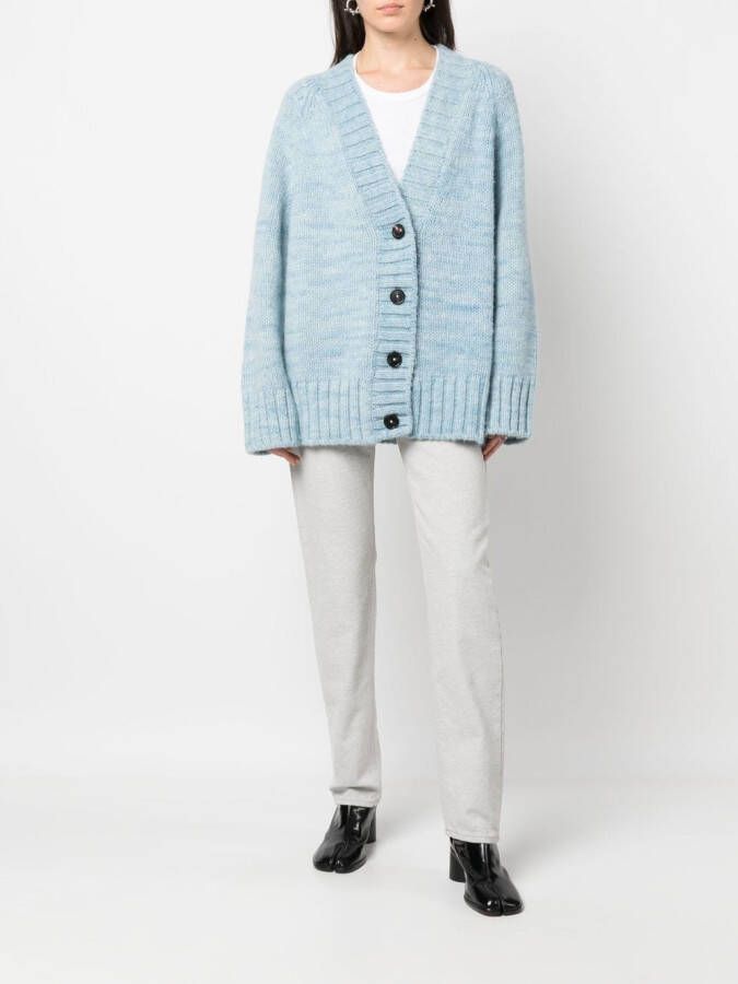 Maison Margiela Vest met V-hals en print Blauw