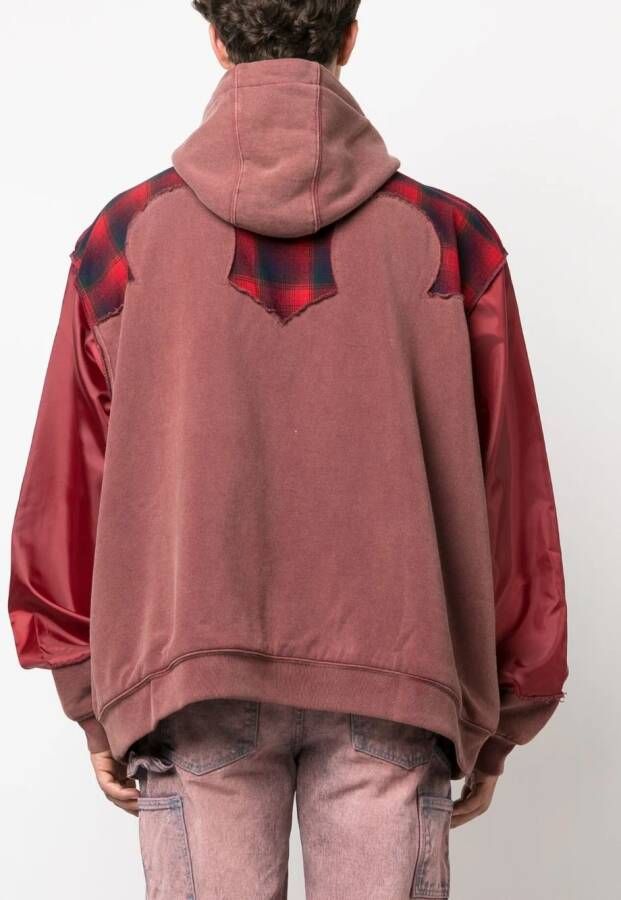 Maison Margiela x Pendleton hoodie met rits en detail Rood