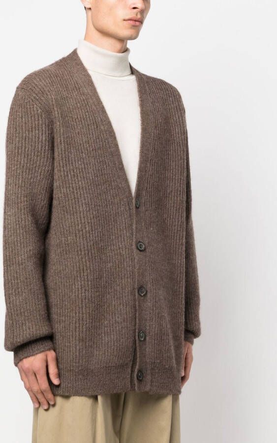 Maison Margiela Vest met V-hals van alpacablend Bruin