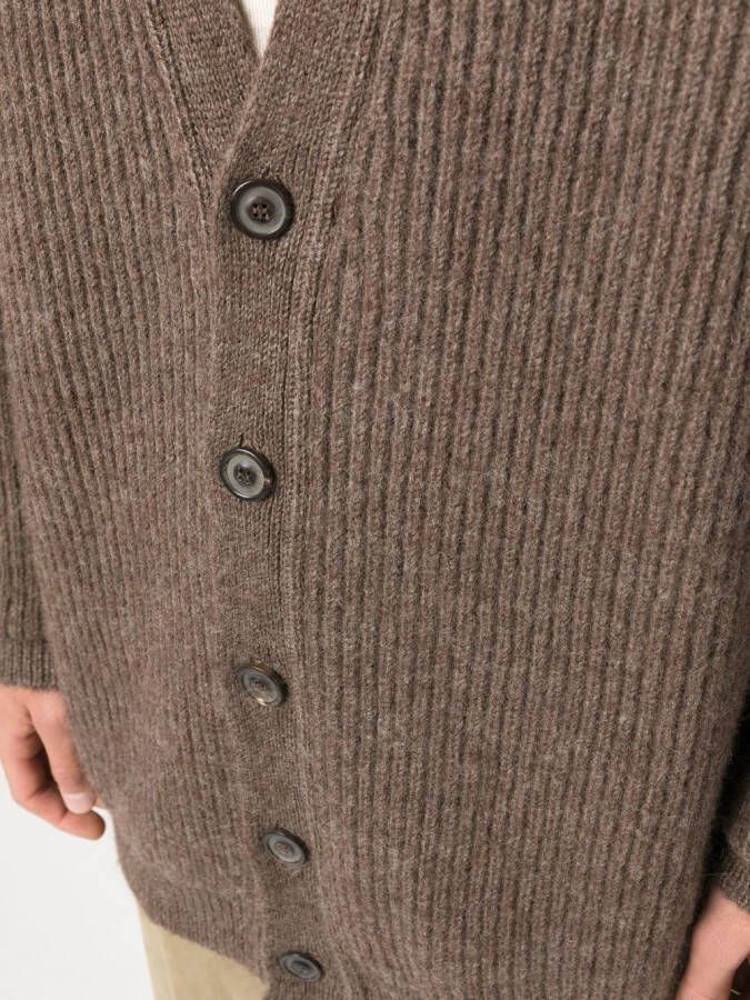 Maison Margiela Vest met V-hals van alpacablend Bruin