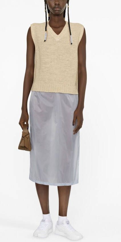 Maison Margiela Mouwloze sweater met weving Beige