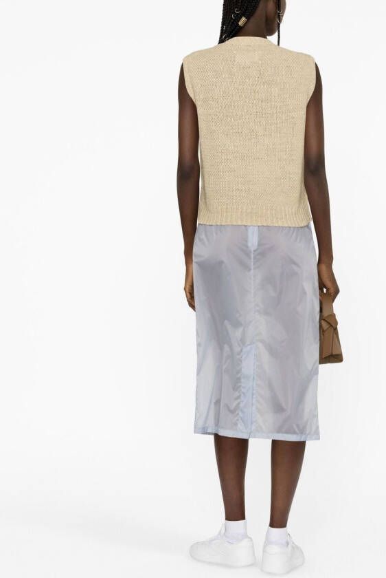 Maison Margiela Mouwloze sweater met weving Beige