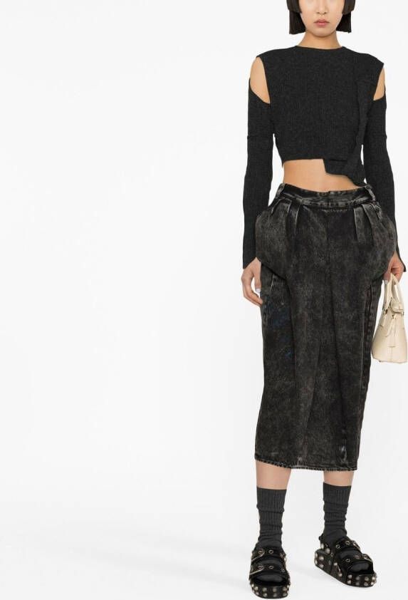 Maison Margiela Denim midi-rok Zwart