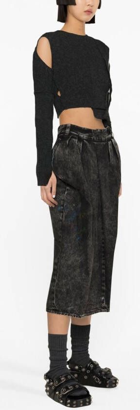 Maison Margiela Denim midi-rok Zwart