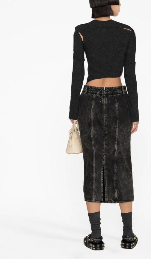 Maison Margiela Denim midi-rok Zwart