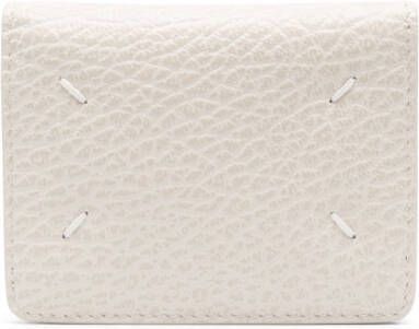 Maison Margiela Leren pasjeshouder met vier stiksels Beige
