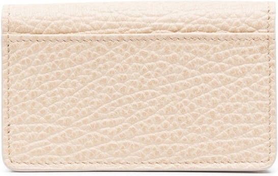 Maison Margiela Leren pasjeshouder met stiksels Beige