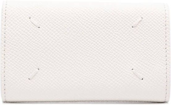 Maison Margiela Portemonnee met vier stiksels en sleutelhanger Wit